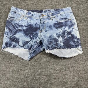 Patagonia Women's Tie Dye Denim Shorts Cutoff Raw Hem Size 29